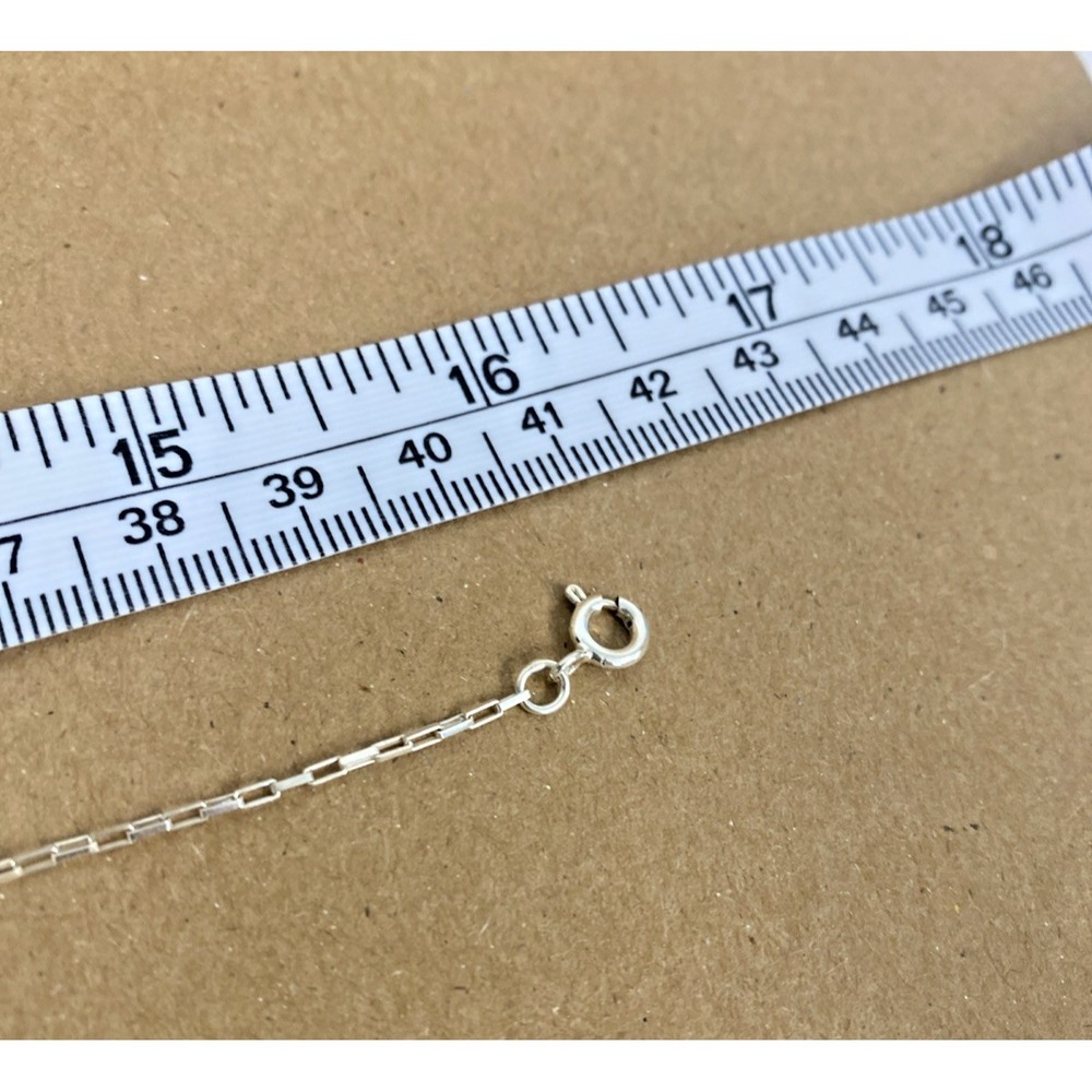 .925 Sterling Silver wide Box Chain Necklace layering 16 inch DESIGNER BRAND NEW - Picture 2 of 5